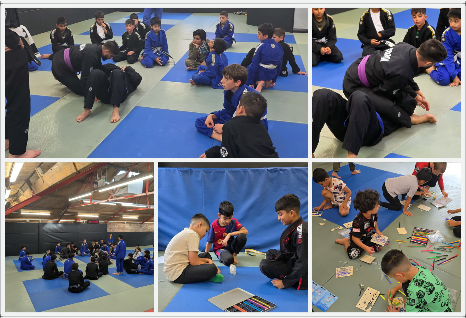 Children training jiu-jitsu
